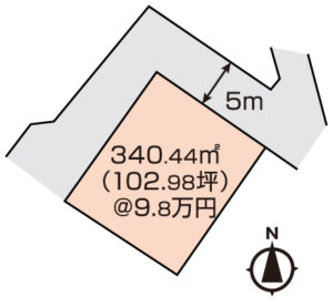 玉野市築港3丁目　土地　1000万円　モノマー